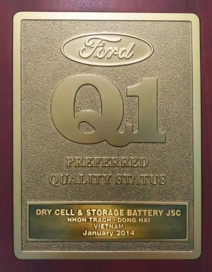 รางวัล Ford Q1 Preferred Quality Status ที่ผู้ผลิต PINACO ได้รับ